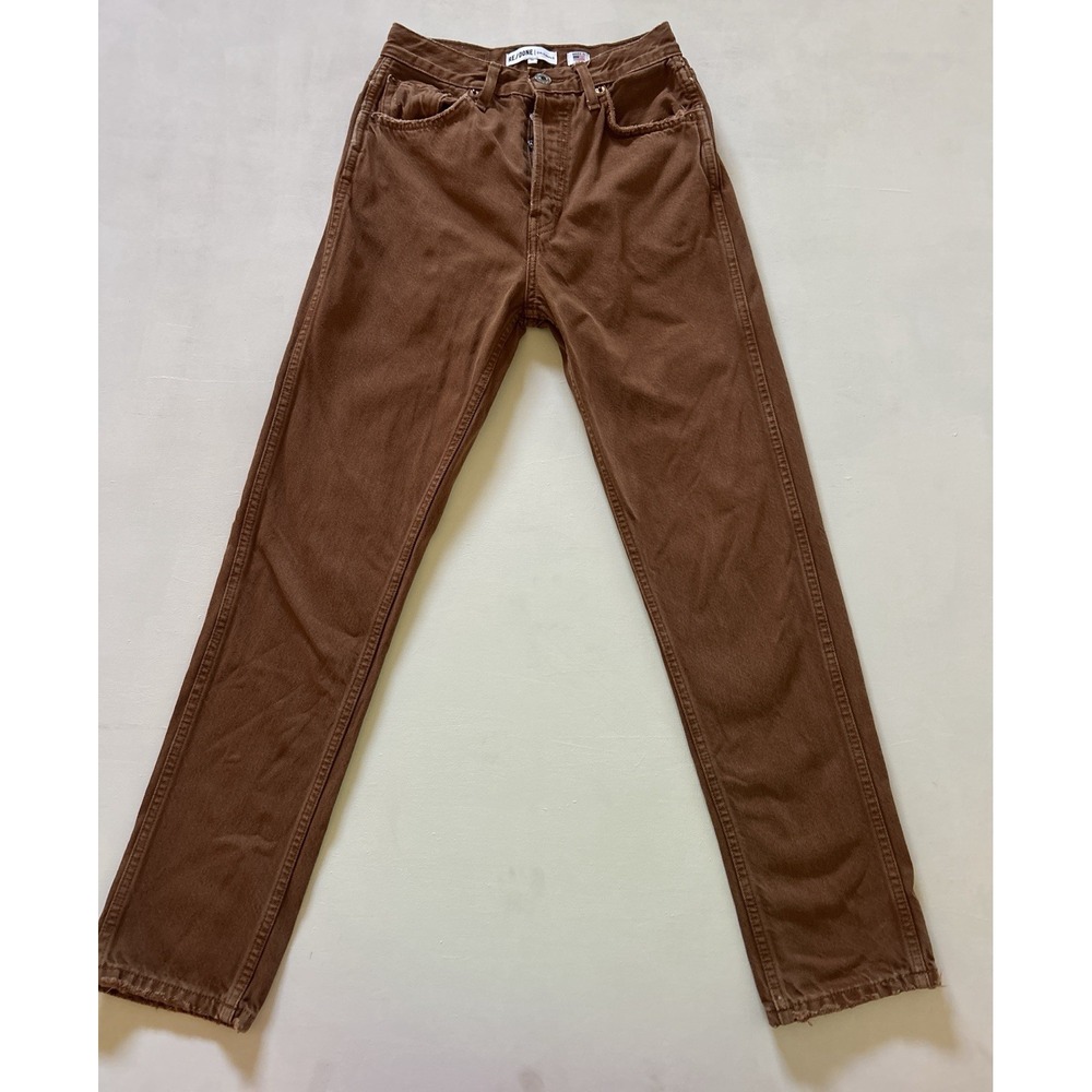 Re/Done Womens Size‎ 25 Straight Button Fly Jeans Washed Terracotta